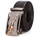 Men's Belt Casual Matte Automatic Buckle Pants Belt Lychee Pattern Width 3.5 CM Wear-Resistant Mart Lion Brown China 80CM Europe65