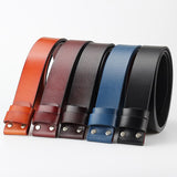 Cowskin Cow Real Genuine Leather Belt No Buckle for Smooth Buckle Cowboy 5 Colors Belts Body Without Buckle for Men's Accessories Mart Lion   