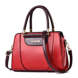 Handbags Women Bags Designer PU Leather Solid Color Messenger Bag Shoulder Crossbody Girls Tassen Tote Mart Lion Red 28.5x12x21cm 
