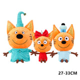 Genuine kid e cats My Family Three Happy Cats Plush Doll Cookie Candy Pudding Anime Cat Doll Toy Kawaii Mart Lion 27-33CM 3 Pcs Dolls 
