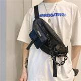  Men's Chest Bag Crossbody Bag Travel Large Capacity Messenger Bags Nylon Black Waist Pack Unisex Hip Belt Purse Mart Lion - Mart Lion