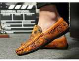 Men's Shoes Casual Shoes Loafers Moccasins Breathable Slip on Orange Yellow Driving Shoes Mart Lion   