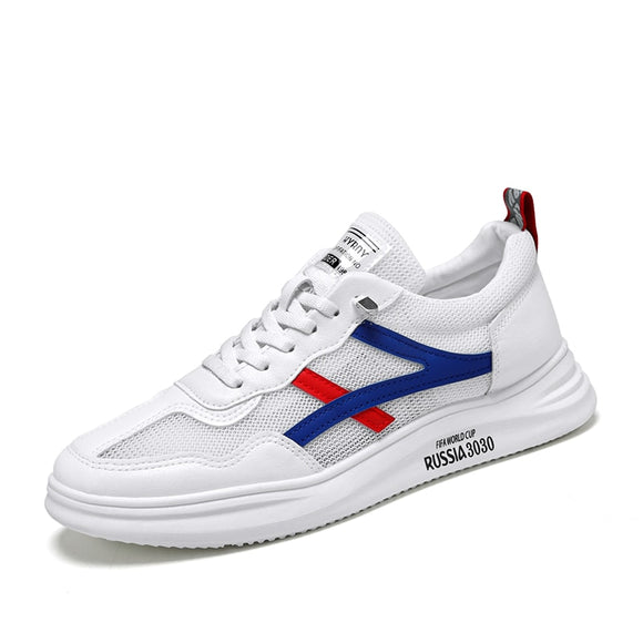 Summer Men's Sports Casual Shoes Korean Edition Breathable Board Antiskid Casual Mart Lion white blue 39 