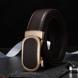 Classic Leather Belt Men's And Women Leather Automatic Buckle Belt Casual Trend Multi-Color Luxury Mart Lion Brown China 80CM Europe65