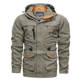 Autumn windbreaker Jacket Men's Multi Pocket Military Army outdoor ski Tourism Mountain Hiking coats Mart Lion   