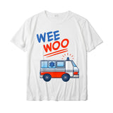 Wee Woo Ambulance AMR Funny EMS EMT Paramedic Gift T-Shirt Summer Male Cotton Tops amp Tees Casual Fitted Mart Lion White XS 