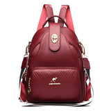 Designer Backpack Women Leather Backpack Large Capacity School Bags for Girls Large Travel Backpack Mart Lion Red 26cm x 11cm x 31cm 
