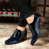 Dress Shoes Patent Leather Men's Formal Office Weding Footwear Me'sn High Heels Shoes Mart Lion   