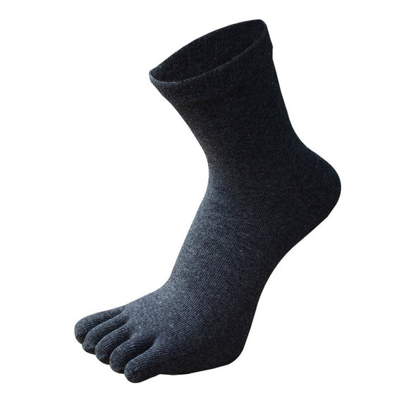 Five-Finger Socks Men Women Breathable Sweat-Absorbent Split Toe Socks Happy Funny Hip-Hop Cotton Socks Mart Lion Dark gray EU(37-43) 
