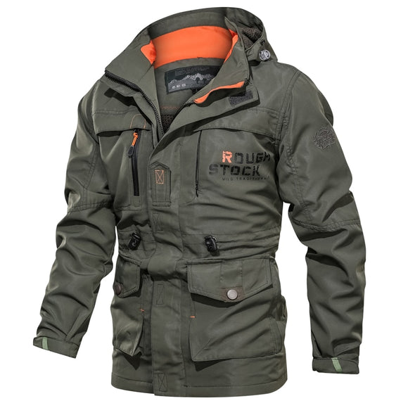 Autumn windbreaker Jacket Men's Multi Pocket Military Army outdoor ski Tourism Mountain Hiking coats Mart Lion Military M 