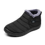 Men's Snow Boots Ankle Winter Unisex Couples Solid Color Plush Inside Anti Skid Bottom Warm Mart Lion Men Black 37 