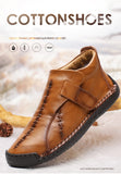 Winter Men's Snow Boots Leather Ankle Warm Plush Boots Autumn Mart Lion   