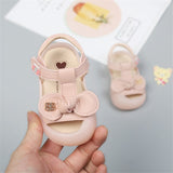 Summer Baby Girls Shoes Cute Bow Girl Toddler Princess Sandals Closed toe Soft Pu Leather Infant for Girl Mart Lion   