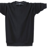 Autumn T-Shirt Men's Cotton T Shirt Full Sleeve Solid Color T-shirts Tops Tees O-neck Long Shirt Mart Lion Black M 