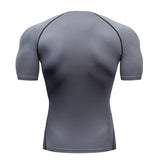 Compression Quick dry T-shirt Men's Running Sport Skinny Short Tee Shirt Male Gym Fitness Bodybuilding Workout Black Tops Clothing Mart Lion   