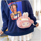 Kawaii Sanrioed My Melody Cinnamoroll Cartoon Plush Bag Anime Soft Stuffed Animals Plushie Backpack Girls Doll Toys Mart Lion NM-13  