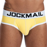 Men's Underwear Briefs Jockstrap Pouch Cuecas Cotton Stripe Panties Thongs Underpants Mart Lion JM339YELLOW M(27-30 inches) 