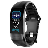P11 Plus ECG+PPG Smart Bracelet Blood Pressure Heart Rate Monitor Band Fitness Tracker Pedometer Waterproof Sport Smartband Mart Lion Black  