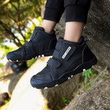 Hiking Boots For Children Canvas Outdoor Sports Shoes Autumn Footwears Non-slip Students Casual Flats Kids Gift Mart Lion black 25 Inner 16.7cm 