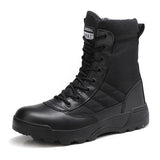 Winter Snow Military Flock Desert Boots Men's Tactical Combat Sneaker Work Safety Shoes Mart Lion Black Leather SCJX05 40 