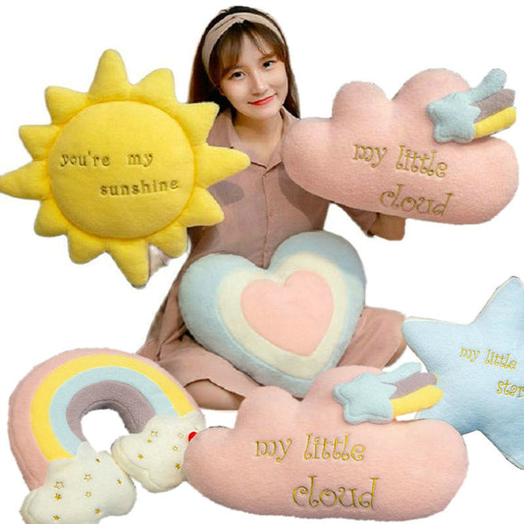 cute rainbow Cloud sun star Sky throw pillow Soft cushion plush toy baby kids bedroom decoration toy pillow sofa cushion Mart Lion   