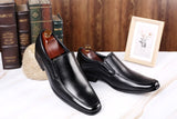 Classic Men Dress Shoes Elegant Formal Wedding Slip on Office Oxford Shoes Mart Lion   