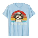 Men's Shih Tzu Dad Ever Funny Shih Tzu Dad Gift Dog Lover T-Shirt Tees Classic Camisas Hombre Cotton 3D Printed Mart Lion Light XS 