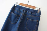 Women Winter Warm Jeans High Waist Elastic Belt Mom Velvet High Elastic Slim Skinny Pencil Pants Clothes Mart Lion   