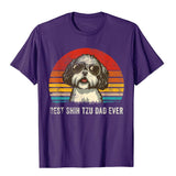 Men's Shih Tzu Dad Ever Funny Shih Tzu Dad Gift Dog Lover T-Shirt Tees Classic Camisas Hombre Cotton 3D Printed Mart Lion   