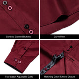Men's Shirt Long Sleeve Cotton Red Button-down Collar Social Casual Shirts Men's DiBanGu Clothing Mart Lion   