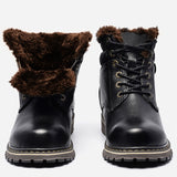 Genuine leather Men's Winter Shoes Handmade Warm Snow boots Full Grain Leather Winter Mart Lion Black 8815 39 China