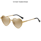 JackJad Brand Stylish Cool Cute Heart Shape Style Gradient Sunglasses Women ins Twisted Metal Design 8089 Mart Lion C2 Gold Brown UV400 