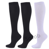 3/6/7 Pairs Compression Socks Men Women Running Sports Varicose Vein Edema Knee High 30 MmHg Leg Support Stretch Stocking Mart Lion 3 pairs-3 S-M 