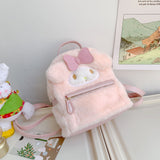 Kawaii Sanrioed My Melody Cinnamoroll Cartoon Plush Bag Anime Soft Stuffed Animals Plushie Backpack Girls Doll Toys Mart Lion NM  
