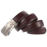 130 140 150 160 170 180 190 200cm Belts Metal Automatic Buckle Men's Belt Genuine Leather Belts 3.50cm Width Brown Mart Lion   