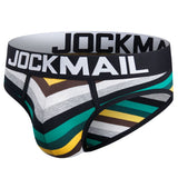 Men's Underwear Briefs Jockstrap Pouch Cuecas Cotton Stripe Panties Thongs Underpants Mart Lion JM369BLACK M(27-30 inches) 