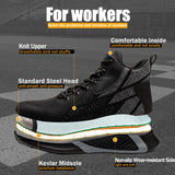 Winter Snow Waterproof Ankle Boots Protected Steel Toe Platform Shoes Men's Work Industrial Safety Lightweight Sneakers