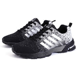Running Shoes Men's Sneakers Breathable Running Trainers Women Zapatillas Deportivas Hombre Mart Lion Black White-8702 35 