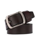 Men's Luxury Cow Genuine Leather Belts Waist Strap Vintage Cowskin Belt Jeans Cummerbunds ceinture homme Mart Lion Brown b 100cm(waist80-85cm 