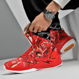 Cartoon Painting Hip hop Basketball Shoes Men's Red Non-slip High top Platform Basketball Sneakers bambas hombre Mart Lion   