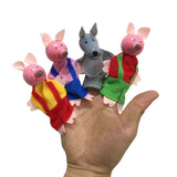 Finger Puppets Animals Dolls Family Educational Cartoon Mermaid Hand Stuffed Puppets Theater Plush Mart Lion 3 Pigs and wolf 7-12CM 