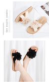Summer Flower Women Slippers Simple White Match Flat Shoes Beach Shoes Internet Celebrity Slippers Sandals Mart Lion   