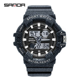 Dual Display Digital Watches for Men Waterproof Diving LED Watch Military Sport Relogio Masculino Saat Mart Lion Black  
