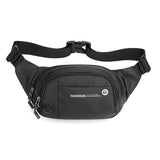 Casual Waterproof Running Men's Belt Purse Nylon Outdoor Waist Bag Travel Phone Pouch Messenger Pouch Chest Bags Mart Lion Black Waist Bag  