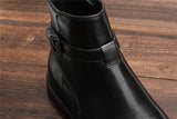 Men's Patent leather Boots Ankle With Zipper Mart Lion   