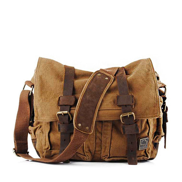 Laptop Briefcases Vintage Canvas Men's Women Rucksack Travel Satchel Messenger bags for men Laptop Shoulder Mart Lion   