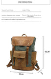 Men's Backpack Waterproof Computer Laptop Bag Vintage Canvas Large Capacity Travel Backpacks Leather Military Backpack School Mart Lion   