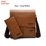 Men's Bag 2PC/Set Leather Messenger Shoulder Bags Crossbody Casual Bags Mart Lion Khaki 1505-1-8068 China 
