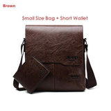 Men's Bag 2PC/Set Leather Messenger Shoulder Bags Crossbody Casual Bags Mart Lion Brown 1505-1-W002 China 