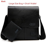 Men's Bag 2PC/Set Leather Messenger Shoulder Bags Crossbody Casual Bags Mart Lion Black 1505-2-W002 China 